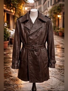 Gimbels Men's Brown Leather Jacket size 40/ large